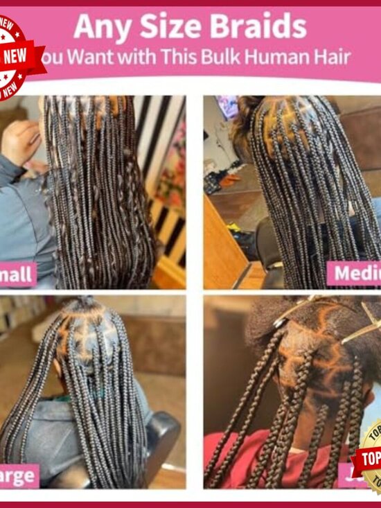 24-Inch Deep Wave Human Hair Extensions for Boho Braids, 100% Virgin Brazilian main image 5